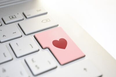 Herz auf Tastatur Tastatur mit Herz